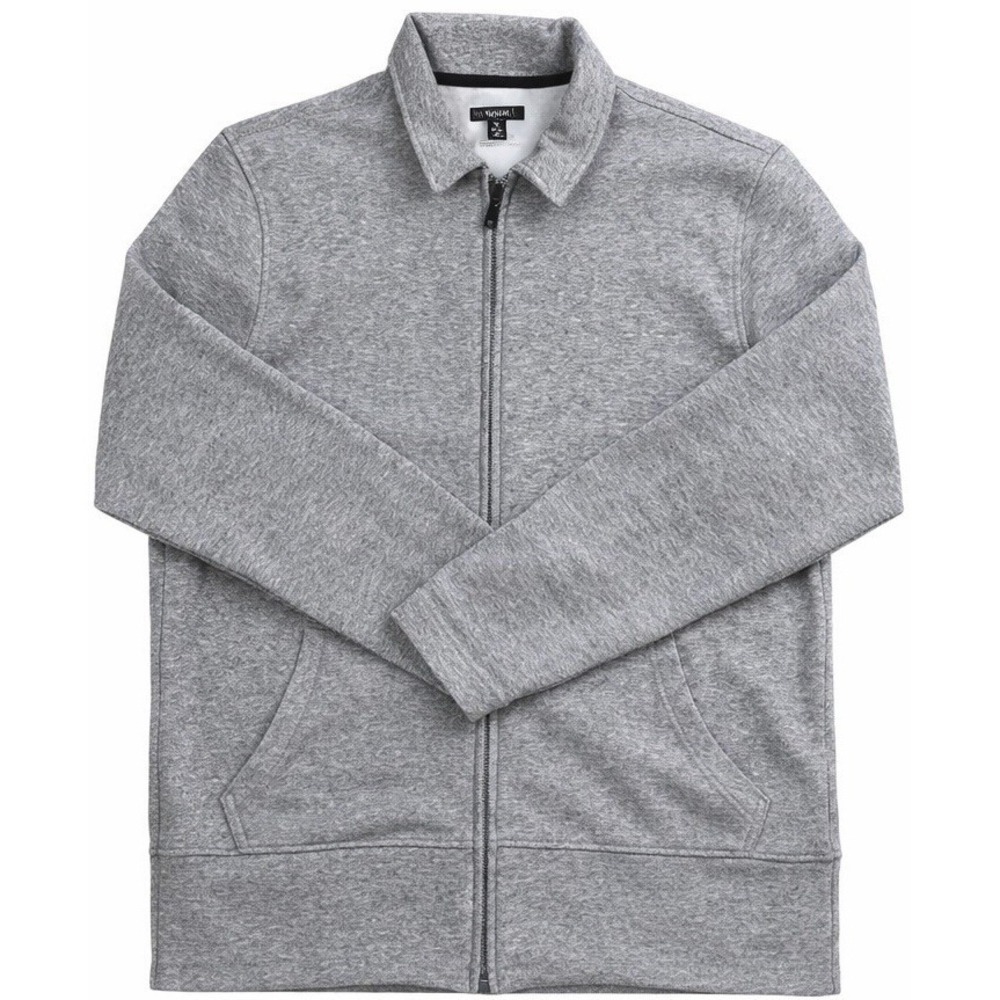 Alfani Mens‎ Gray Heather Full Zip Knit Jacket Size M Lightweight Casual Sweater